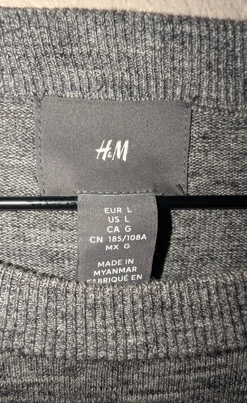 H&M Men's Heather Gray Crewneck Sweater